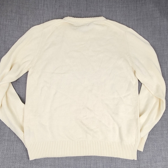 Covington 100% Cotton Cream Colored Pullover Tight Knit Sweater - Men's Large - Picture 3 of 5
